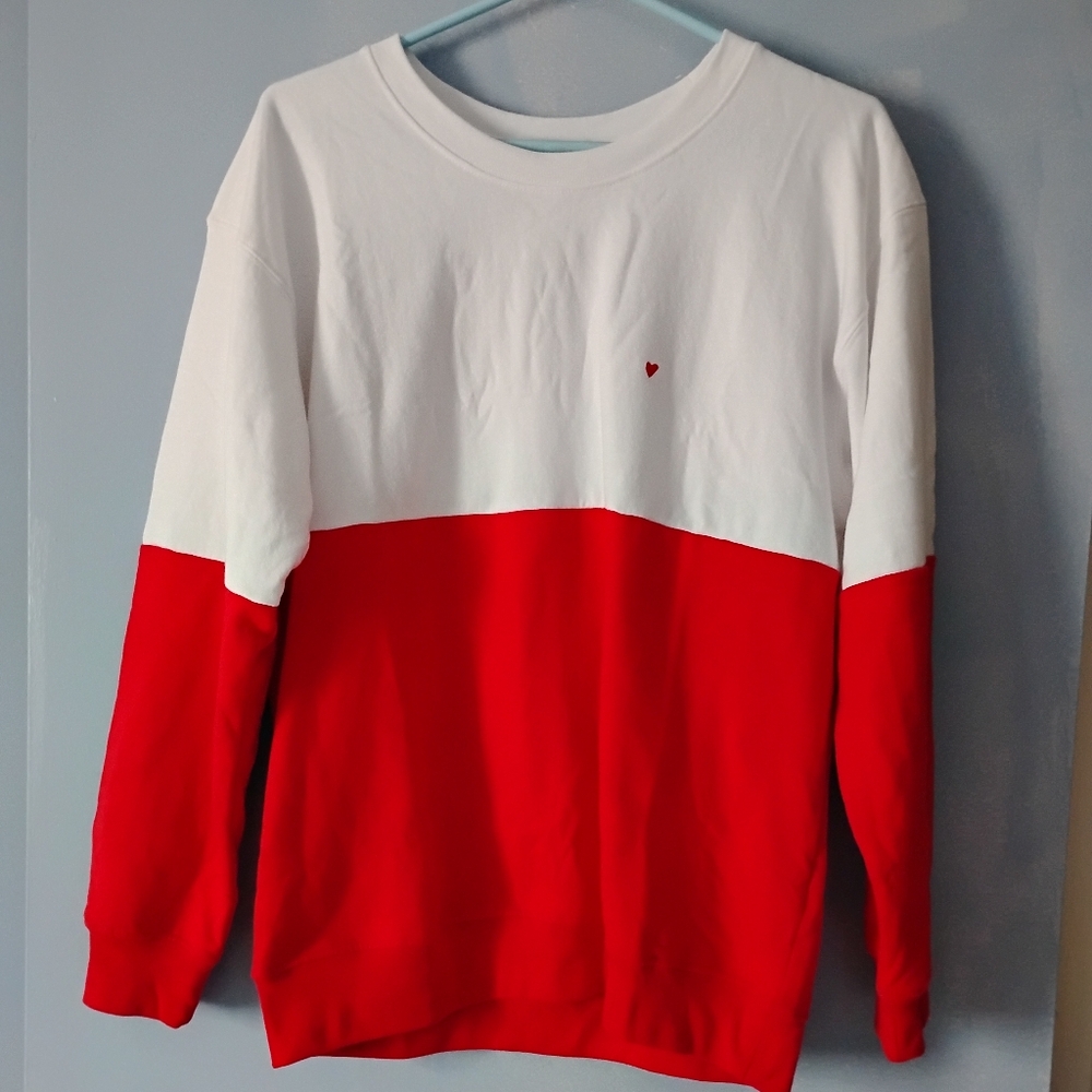 Sub Urban Riot Red + White Heart Logo Sweatshirt M
